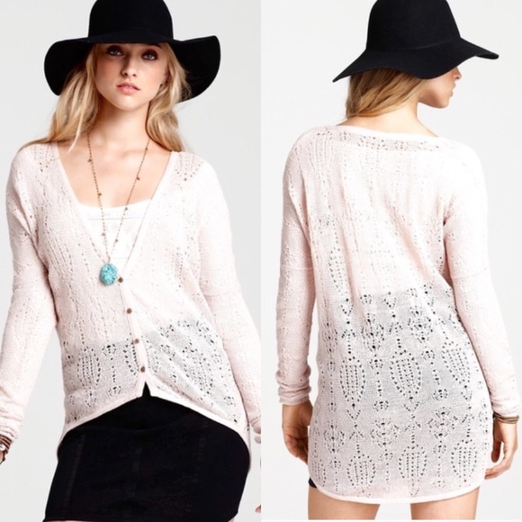 Free People Sweaters - Free People New Romantics Knit Cardigan Blush Pink